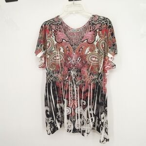 UNITY WORLD WEAR 2X LACE ACCENT TOP